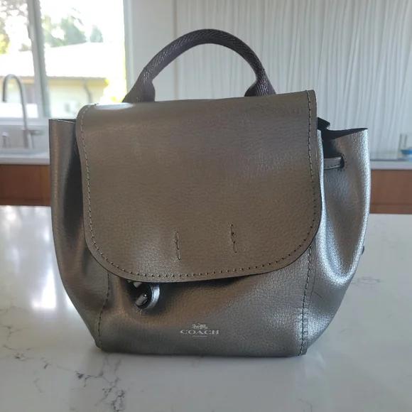 Coach | Bags | Coach Metallic Silver Derby Backpackcrossbody  display picture 2